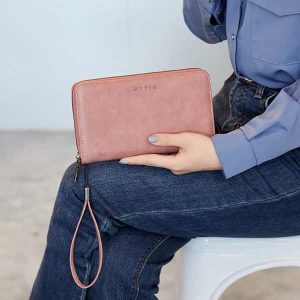 Women’s Soft Leather Wallet Big Capacity Long Purse Zipper Wallet