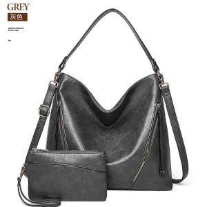 Women’s Soft Leather Handbag Big Capacity Tote Shoulder Crossbody Bag 2 SET